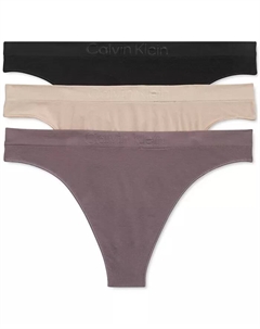 Женские стринги Mid-Rise с эластичной посадкой, 3 шт. QD5211, коричневый Calvin klein