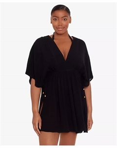 Туника Lauren by Ralph Lauren из мятого вискозного материала, черный Lauren ralph lauren