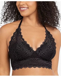 Удлиненный бюстгальтер-бралетт Pure Comfort из кружева и сетки DM1188, черный Maidenform