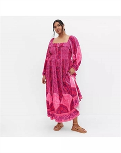 Платье макси Estelle больших размеров, розовый City chic