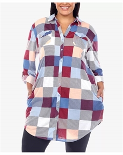 Туника в клетку больших размеров, мультиколор White mark