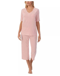 Пижамный комплект с принтом: топ с рукавами 3/4 и капри, оранжевый Cuddl duds