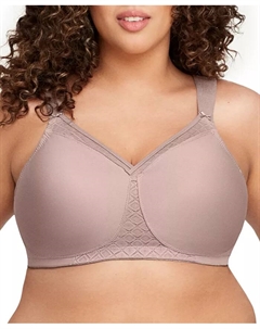 Бюстгальтер без косточек Full Figure Plus Size MagicLift Wirefree T-Shirt Bra 1080, коричневый/бежевый Glamorise