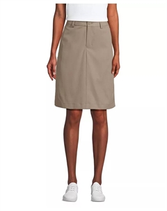 Юбка Women's Active Performance Chino Skort Top of the Knee, коричневый/бежевый Lands' end