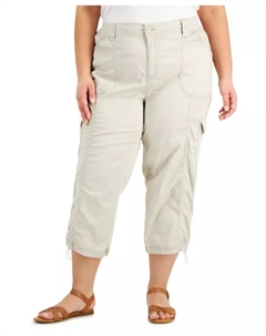 Капри карго больших размеров, коричневый/бежевый Style & co.