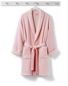 Халат из хлопка с вафельной текстурой, розовый Hotel collection