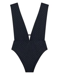 Купальник Kosma с V-образным вырезом и монограммой, черный Jimmy choo