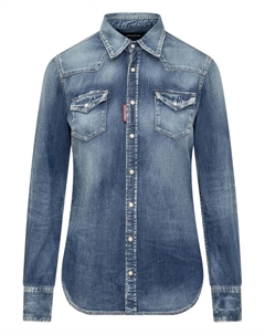 Джинсовая рубашка в стиле вестерн, синий Dsquared2