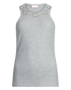 Топ, украшенный стразами, серый Liu jo