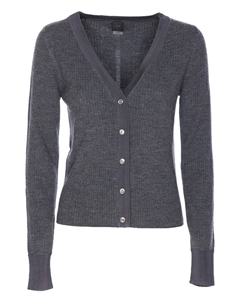 Кардиган в рубчик с V-образным вырезом, серый Pinko