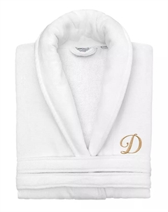 Турецкий персонализированный унисекс халат Anovia из велюра и хлопка, белый Linum home