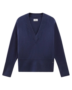 Джемпер с V-образным вырезом, синий Woolrich