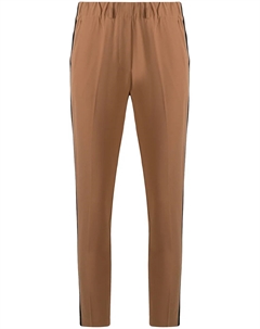 Брюки кроя слим с лампасами, коричневый Blanca vita
