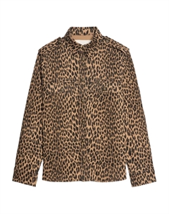 Рубашка с леопардовым принтом и застежкой на пуговицы, коричневый Zadig&voltaire