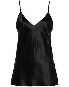 Шелковый топ с V-образным вырезом, черный Joseph