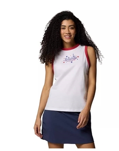 Женский графический майка-рингер Rolling Bend, белый Columbia