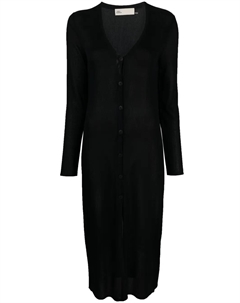 Трикотажное платье с V-образным вырезом, черный Tory burch