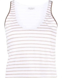 Топ с U-образным вырезом, белый Brunello cucinelli