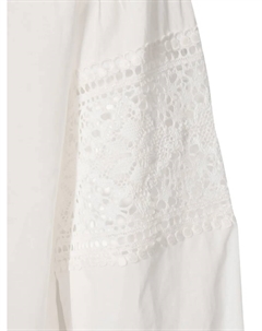 Топ с объемными рукавами и кружевом, белый Ermanno scervino