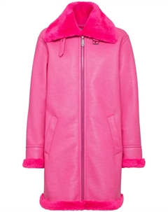 Пальто-авиатор из эко-баранины Skull&Bones, розовый Philipp plein