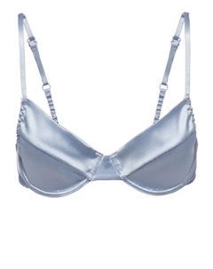 Атласный бюстгальтер-балконет, серый Miu miu