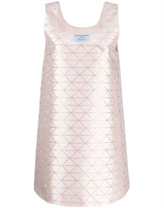 Платье с узором и стразами, розовый Prada