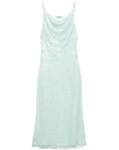 Платье макси с пайетками, зеленый Prada