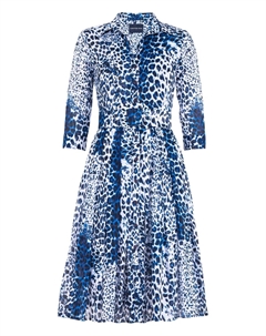 Платье-рубашка Одри с леопардовым принтом, синий Samantha sung