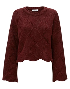 Укороченный джемпер фактурной вязки, красный Jw anderson