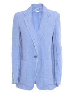 Льняной блейзер на пуговице, синий Aspesi
