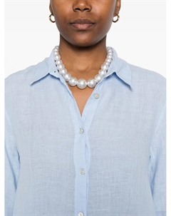 Льняное платье миди, синий 120% lino