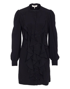 Блузка с оборками, черный Chloe