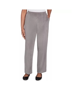 Укороченные классические брюки средней длины на резинке из вельвета, серый Alfred dunner