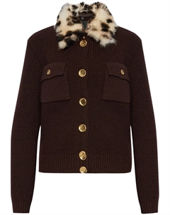 Кардиган с меховым воротником, коричневый Givenchy