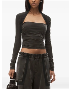 Топ с длинными рукавами и сборками, серый Alexander wang