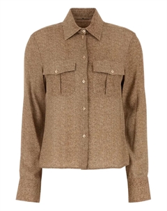 Куртка-рубашка с узором в елочку, коричневый Ermanno scervino