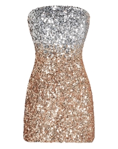 Платье мини в двух тонах Retrofete, серебяный