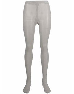 Колготки в рубчик с эффектом металлик, серый Miu miu