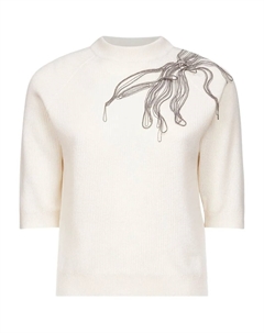 Топ, украшенный цепочкой, белый Brunello cucinelli