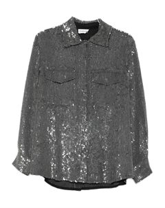 Рубашка, украшенная пайетками, серый Parosh