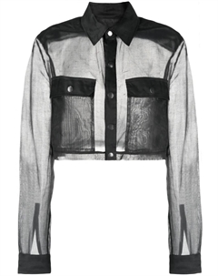 Укороченная полупрозрачная рубашка, черный Rick owens