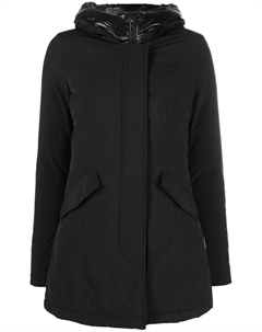 Пуховик с капюшоном, черный Woolrich