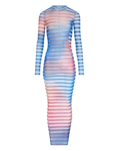 Сетчатое платье с длинными рукавами, синий Jean paul gaultier