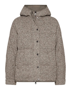 Пуховик с шевронными вставками, коричневый Brunello cucinelli