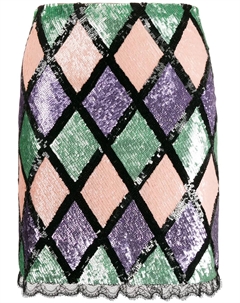 Юбка в ромб с пайетками, черный Blumarine