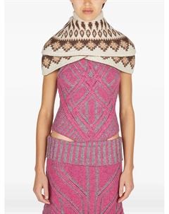 Вязаное пончо Warrior с узором Фэйрайл, нейтральный Paolina russo