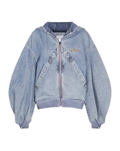 Джинсовый бомбер с капюшоном, синий The attico