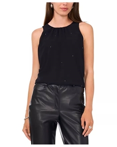 Женский топ без рукавов с декоративными элементами, серый Vince camuto