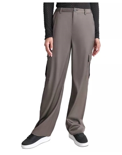 Женские эластичные сатиновые карго-штаны с широкими штанинами, серый Dkny jeans