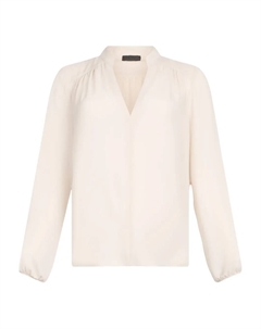 Блузка с воротником-стойкой и V-образным вырезом, нейтральный Liu jo